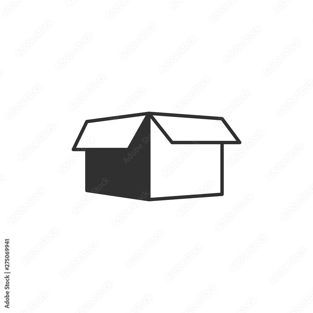 Poster Box icon template black color editable. Box symbol style vector sign isolated on white background. Simple logo vector illustration for graphic and web design.