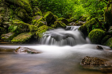 tiny waterfall in black forest, germany