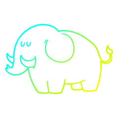cold gradient line drawing cartoon elephant