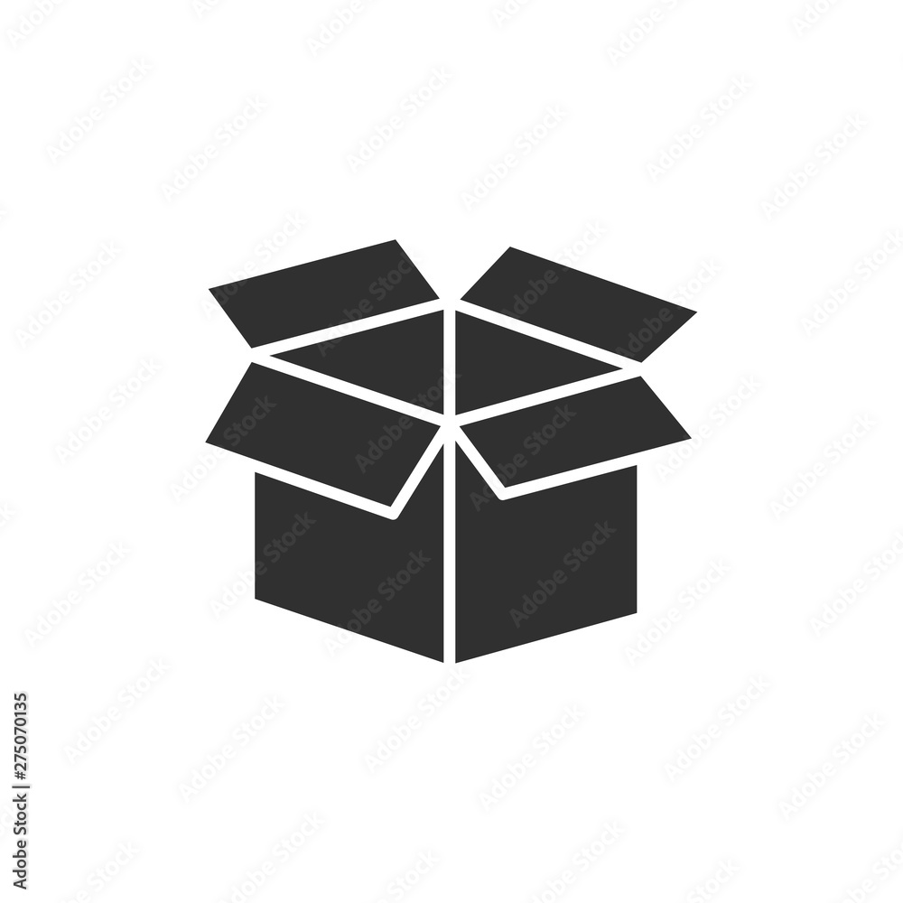 Aufkleber box icon template black color editable. box symbol style vector sign isolated on white background. s