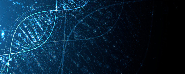 Abstract DNA technology. Science medical concept. Futuristic background