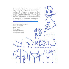 Plastic surgery procedures article page vector template