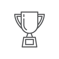 Trophy line icon. Minimalist icon isolated on white background. Trophy simple silhouette.