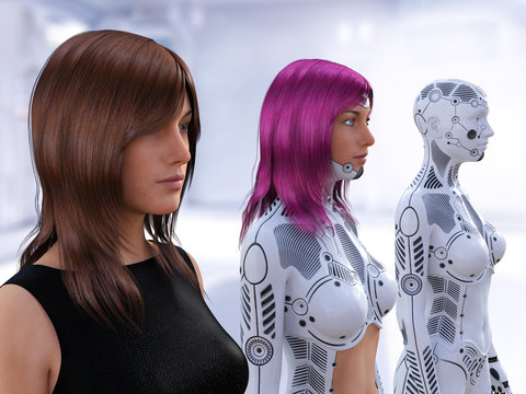 3D rendering of the evolution of female robots.