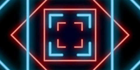 neon abstract line light blue red background