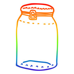 rainbow gradient line drawing cartoon glass jar