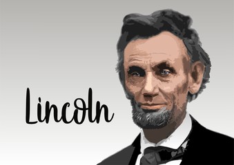 Abraham Lincoln- portrait  - obrazy, fototapety, plakaty