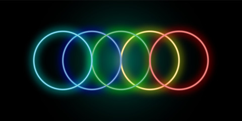 neon abstract circle color background