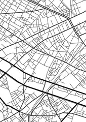 Vector abstract city map in black and white