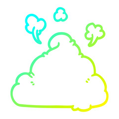 cold gradient line drawing cartoon poop