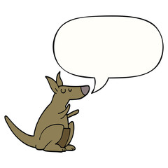 cartoon kangaroo and speech bubble