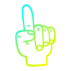 cold gradient line drawing cartoon pointing hand