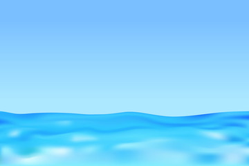 Blue ocean or sea underwater waves.