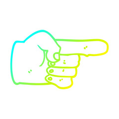 cold gradient line drawing cartoon pointing hand