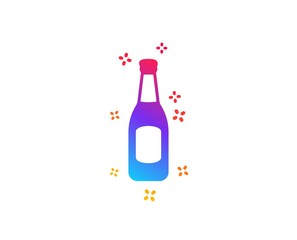 Beer bottle icon. Pub Craft beer sign. Brewery beverage symbol. Dynamic shapes. Gradient design beer icon. Classic style. Vector