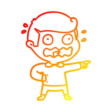 recommend clip art: warm gradient line drawing cartoon stressed out pointing