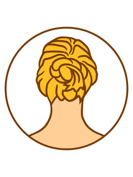 recommend clip art: dutt haare logo kreis rund schöner rücken von hinten frau weiblich blond girl mädchen sexy clipart design