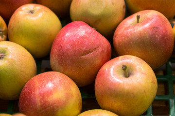 red apples on black background