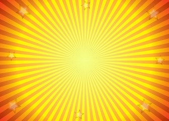Sun ray background in yellow and orange colors.