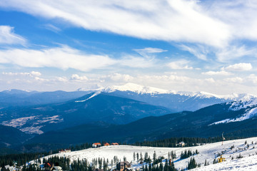 Snow covered mountain landscape