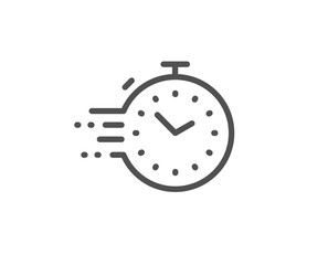 Timer line icon. Time management sign. Stopwatch symbol. Quality design element. Linear style timer icon. Editable stroke. Vector