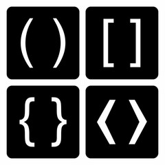 Illustration of a Bracket set collection on dark background