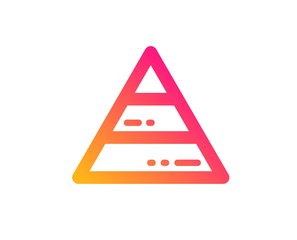 Pyramid chart icon. Analytics graph sign. Market analytics symbol. Classic flat style. Gradient pyramid chart icon. Vector