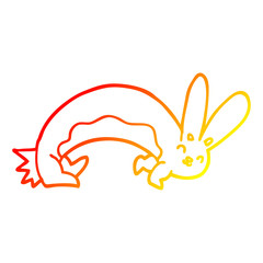 warm gradient line drawing funny cartoon rabbit