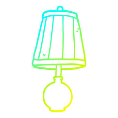 cold gradient line drawing cartoon table lamp