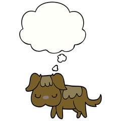 cartoon dog and thought bubble