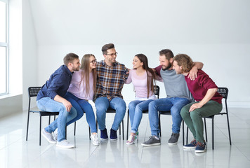 Young people at group therapy session