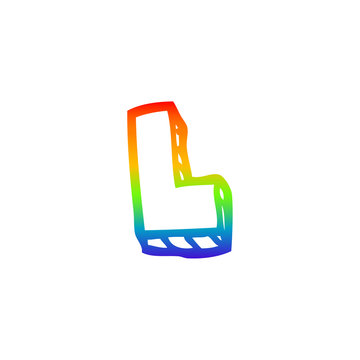 recommend clip art: rainbow gradient line drawing cartoon letter l