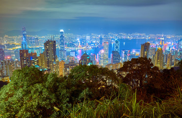 Obraz premium View of Hong Kong and Victoria Harbour