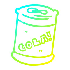 cold gradient line drawing cartoon fizzy drinks can