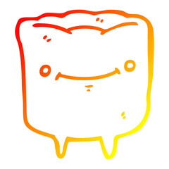 warm gradient line drawing cartoon happy tooth