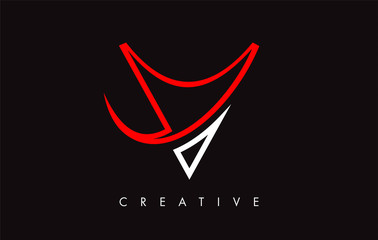 Fototapeta premium V Letter Design Logo. Letter V Icon Logo with Modern Swoosh