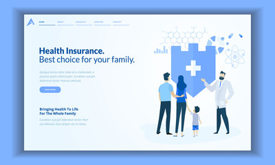 Flat Modern design of Landing page template- Healthcare