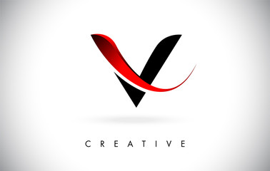 V Letter Design Logo. Letter V Icon Logo with Modern Swoosh