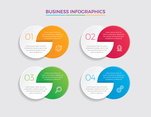 Infographic design vector and marketing icons can be used for workflow layout, diagram, annual report, web design.  Business concept with 4 options, steps or processes. - Vector 