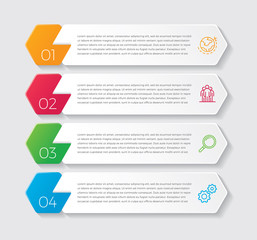 Infographic design vector and marketing icons can be used for workflow layout, diagram, annual report, web design.  Business concept with 4 options, steps or processes. - Vector 