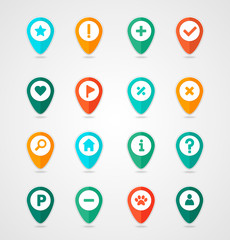 Pin map icon set. Map pointer. Map markers