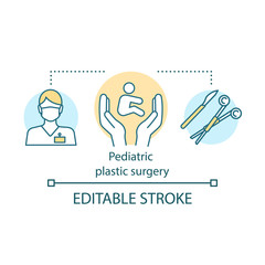 Pediatric plastic surgery concept icon idea thin line illustration