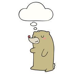 cute cartoon bear and thought bubble