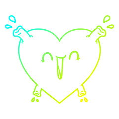 cold gradient line drawing cartoon healthy heart