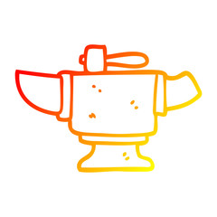 warm gradient line drawing cartoon heavy old anvil