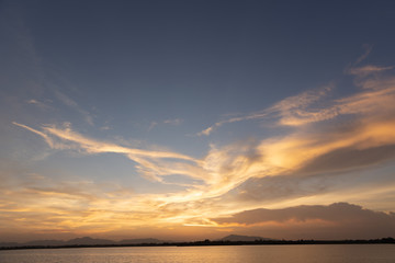 Background nature of the sky After sunset.