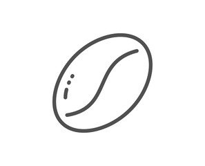 Coffee beans line icon. Tasty seed sign. Vegan drink symbol. Quality design element. Linear style coffee beans icon. Editable stroke. Vector