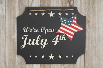 We are open July 4th Independence Day message