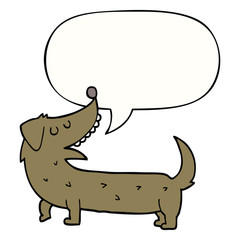 cartoon dog and speech bubble