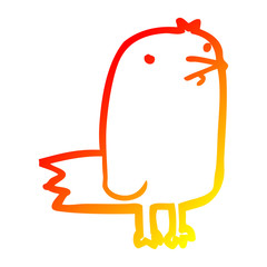 warm gradient line drawing cartoon bird